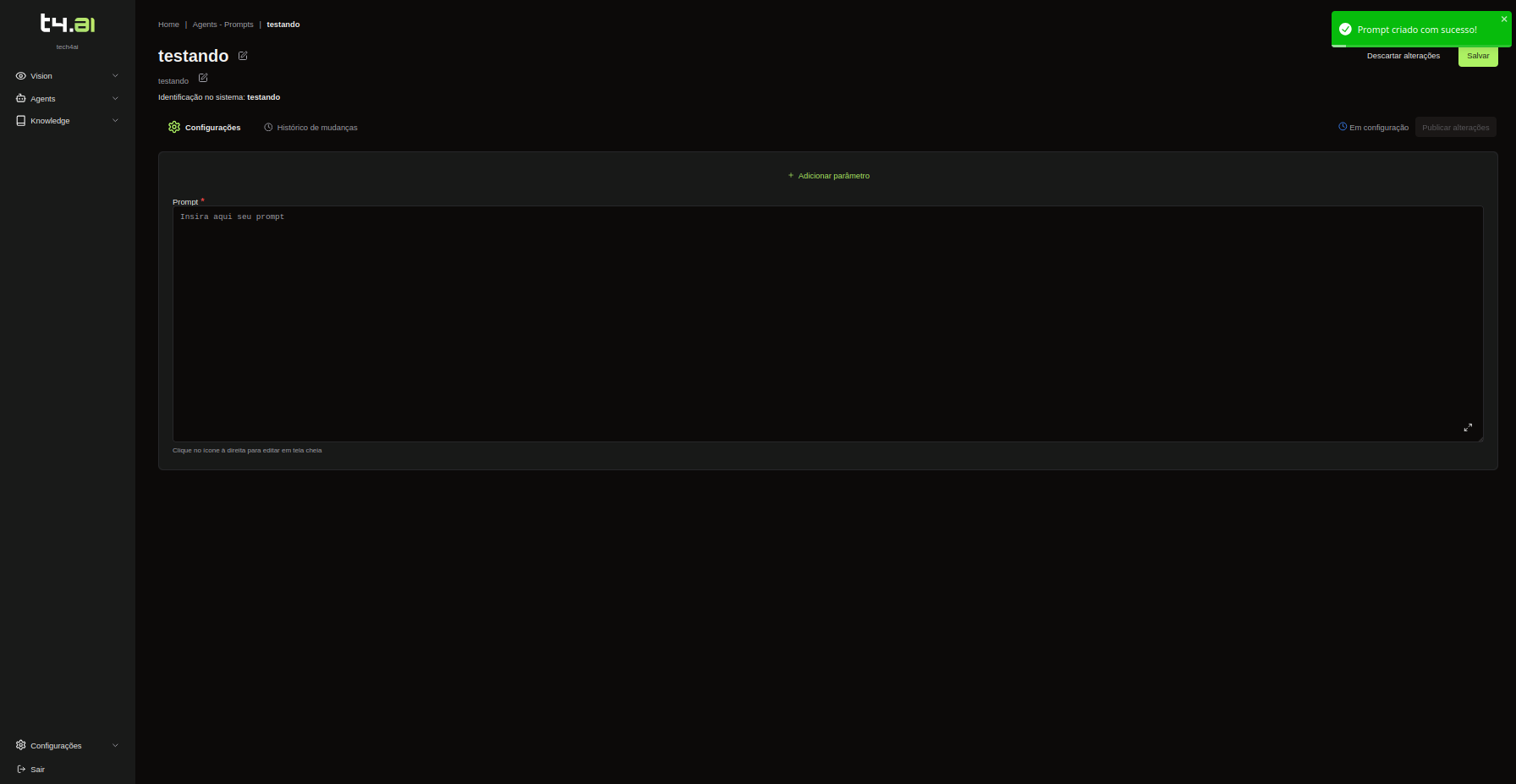 Configuração de Prompt